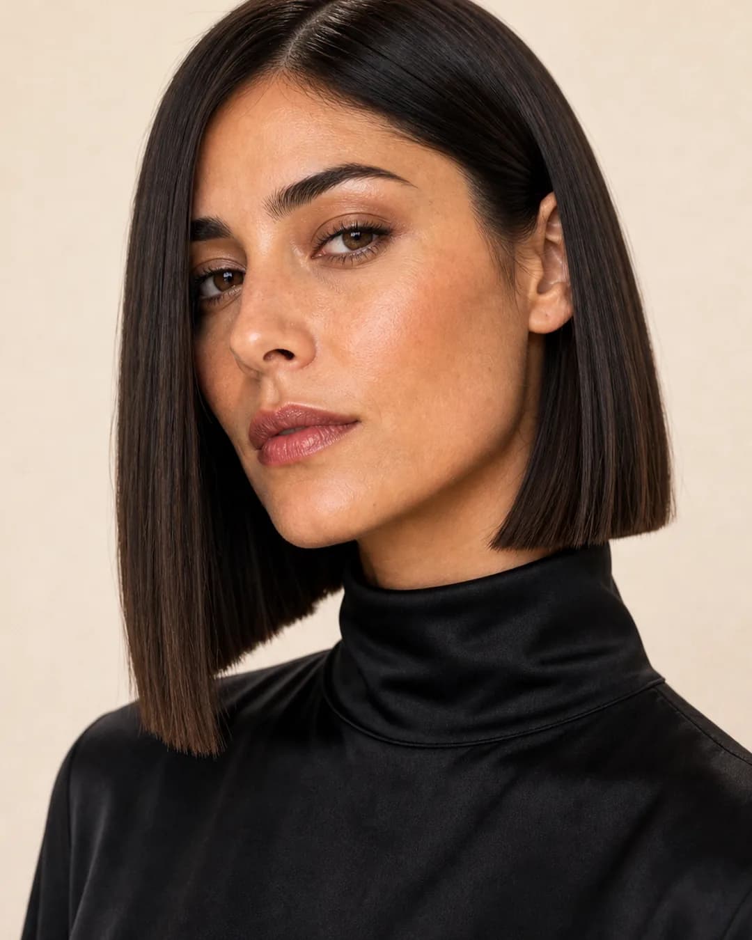 Blunt Bob Asimetrico — vista frontal y trasera exacta