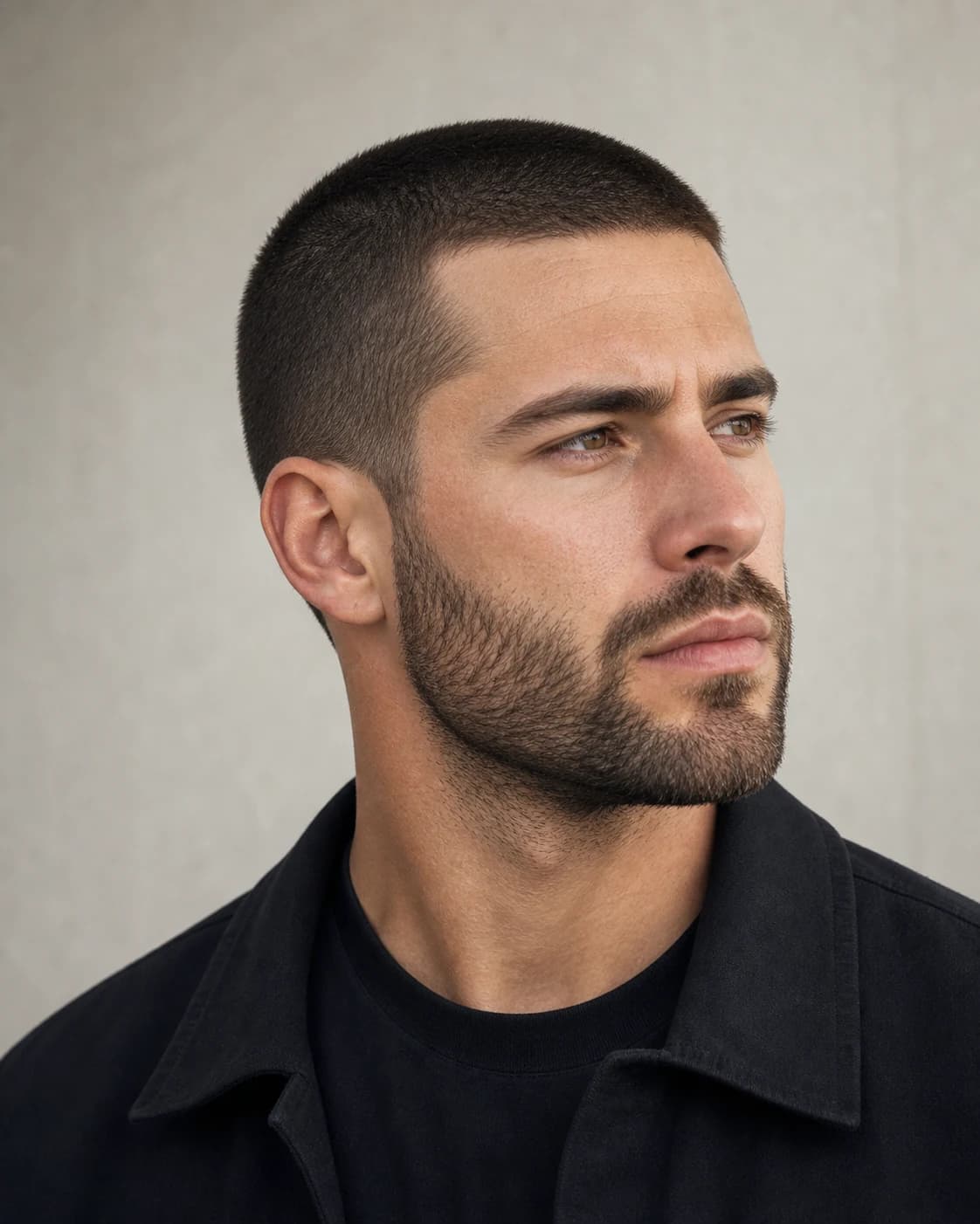 Buzz cut + barba — Corte de pelo buzz cut hombre