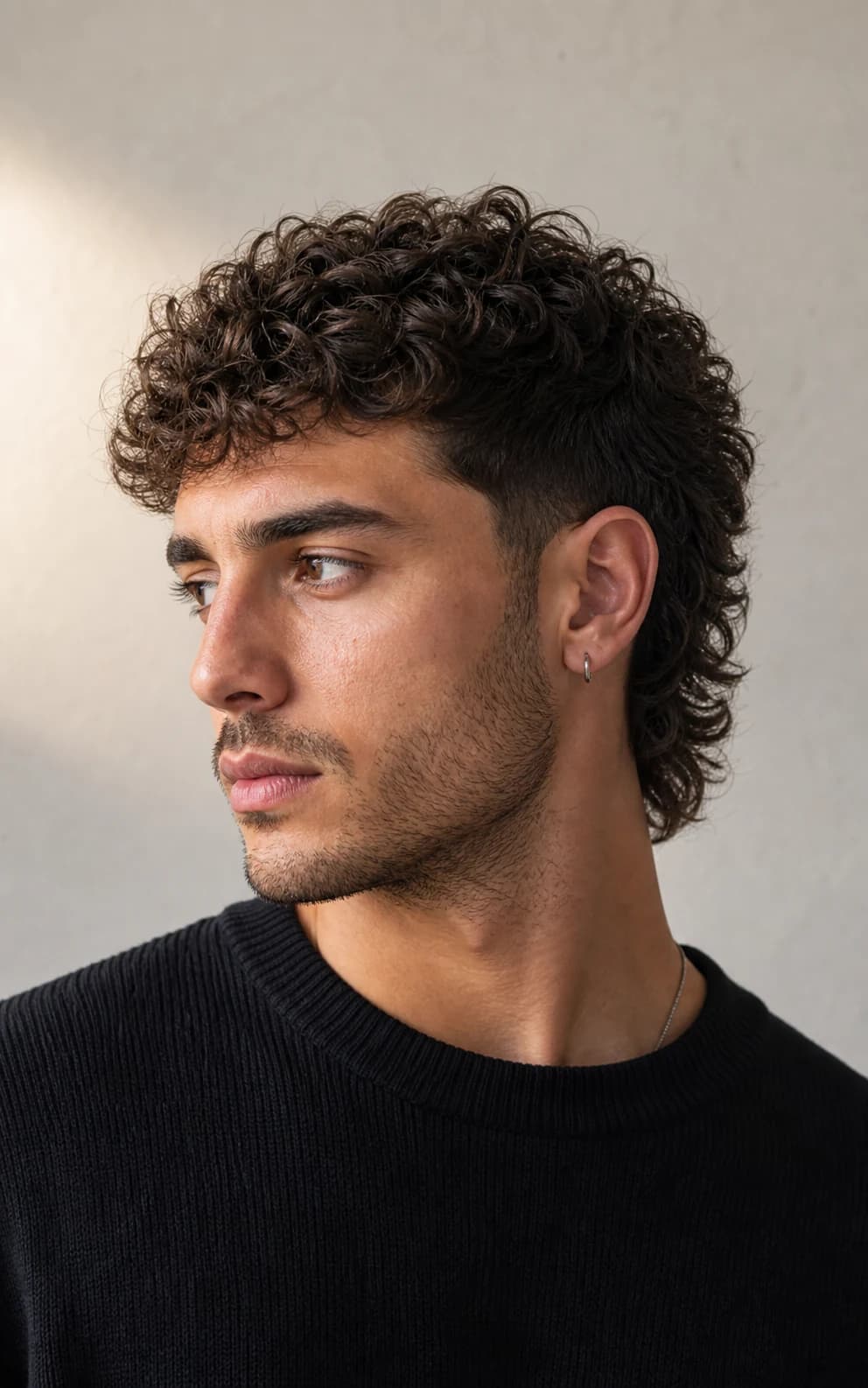 Curly Mullet 2026 - vista frontal y trasera exacta