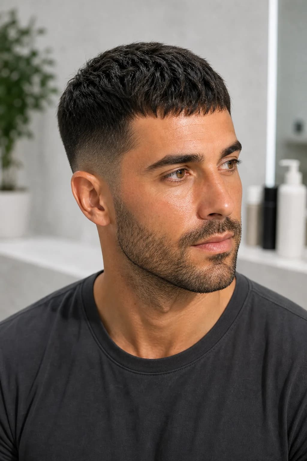 Cuero Graso Hombre Crop Frances vista frontal