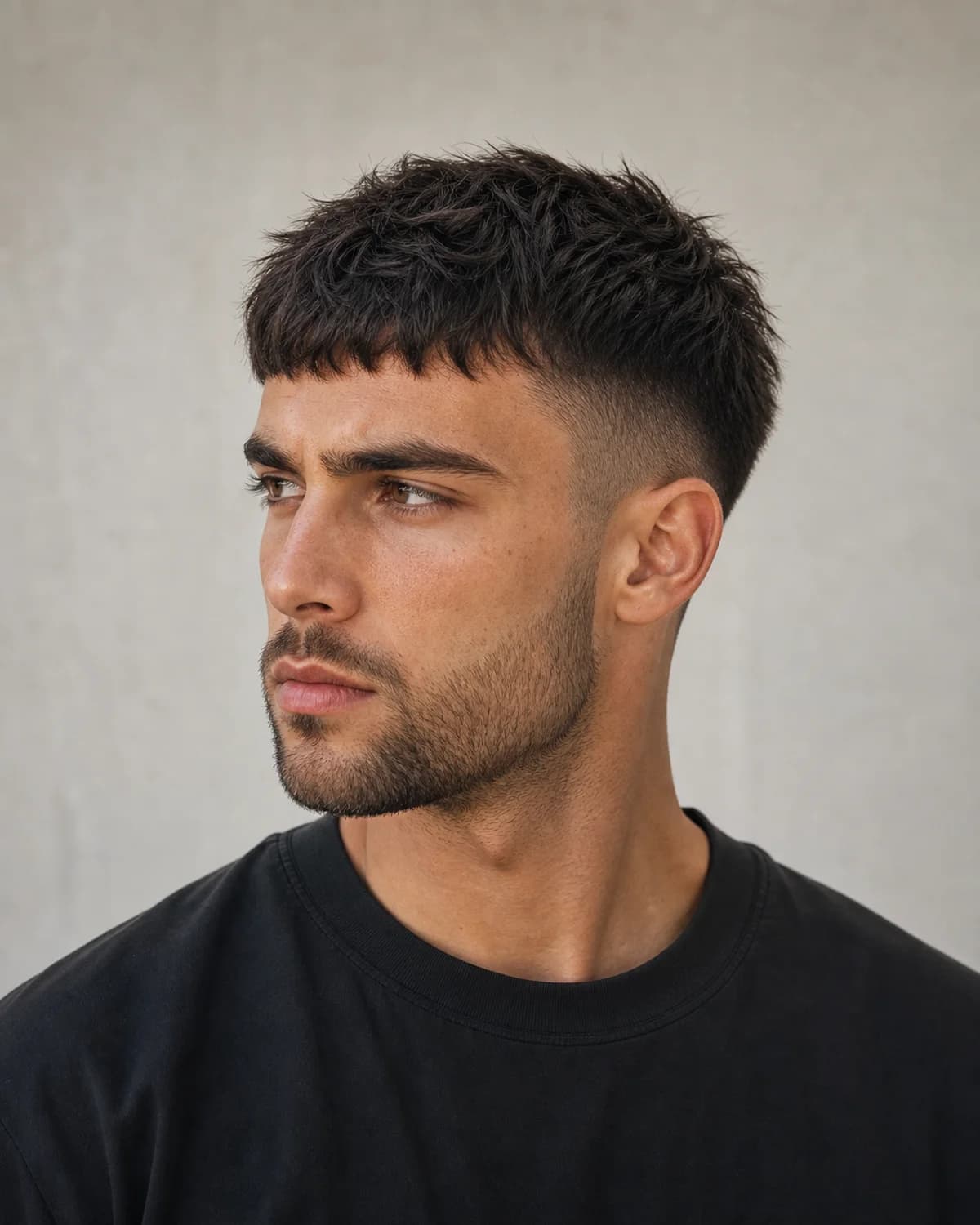 Francés + barba media — Corte de pelo francés hombre