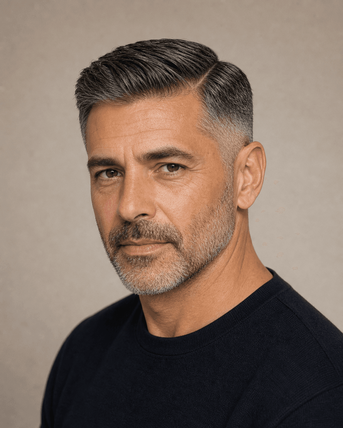 Taper fade + side part — Cortes de pelo hombre 50 años
