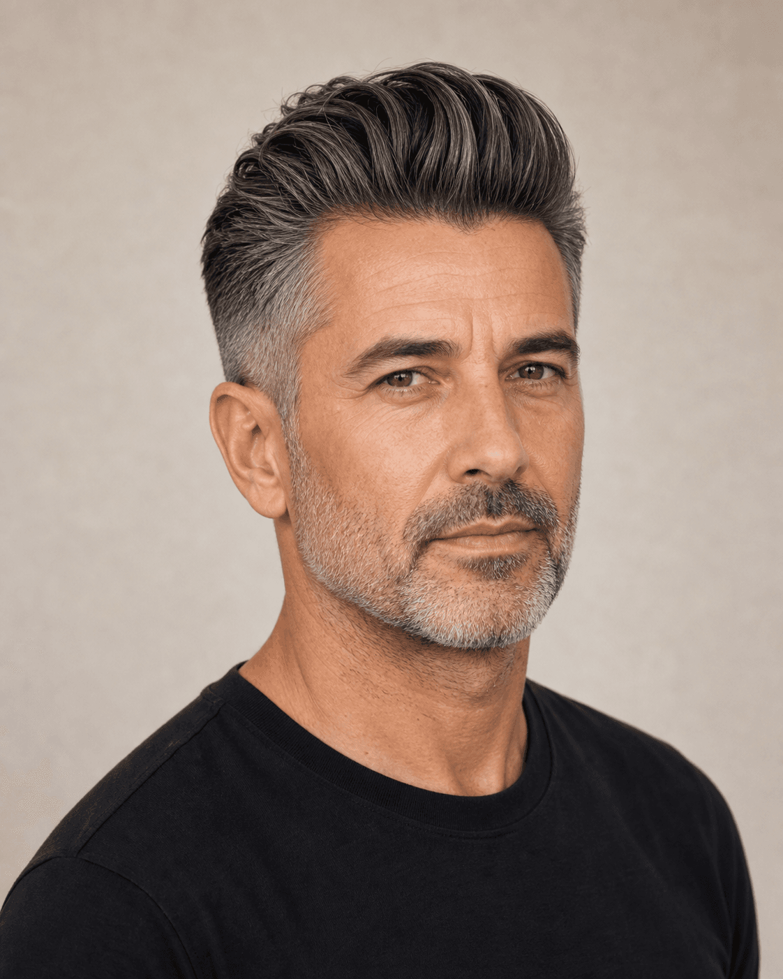 Pompadour moderno — Cortes de pelo hombre 50 años