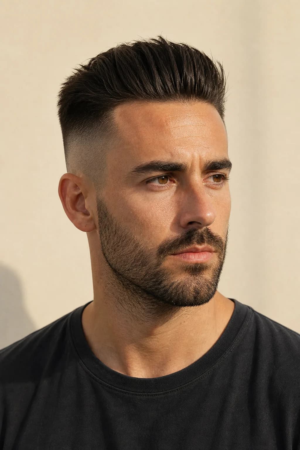 Cara corazón hombre evitar — undercut alto desnuda frente ancha