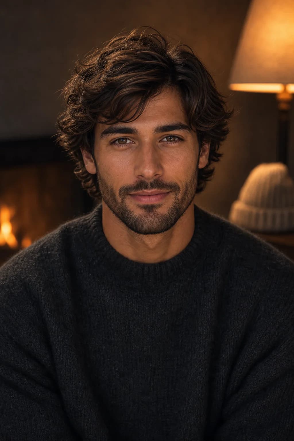 Hombre pelo medio bajo gorro — antifrizz masculino invernal