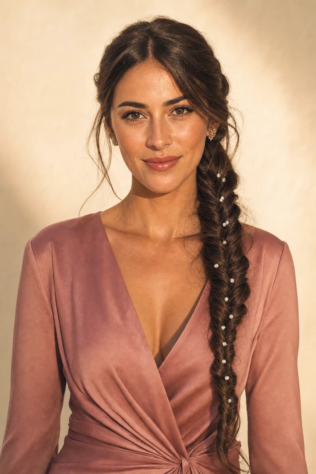 Trenza joya — horquillas pedrería separadas día