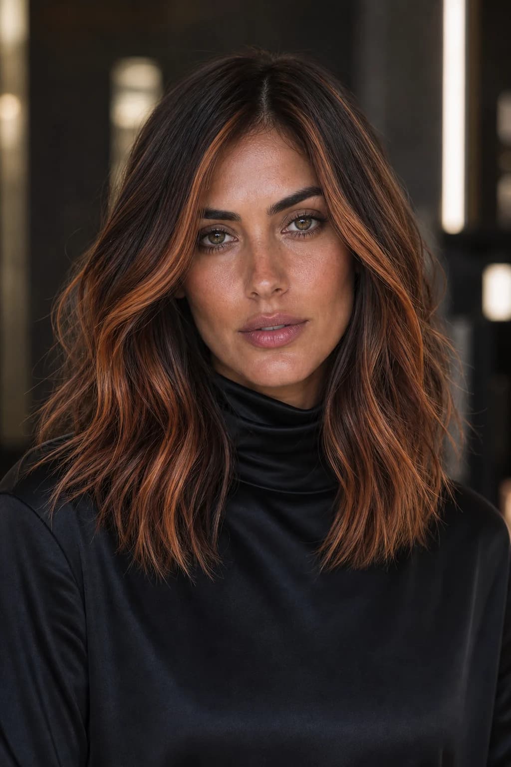 Mechas sun-kissed cobre — tendencia otoñal 2025-26