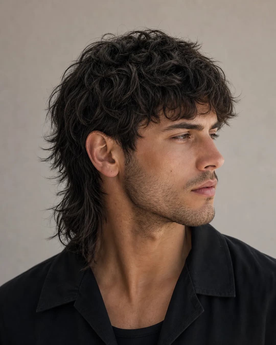 Mullet largo — Man bun hombre