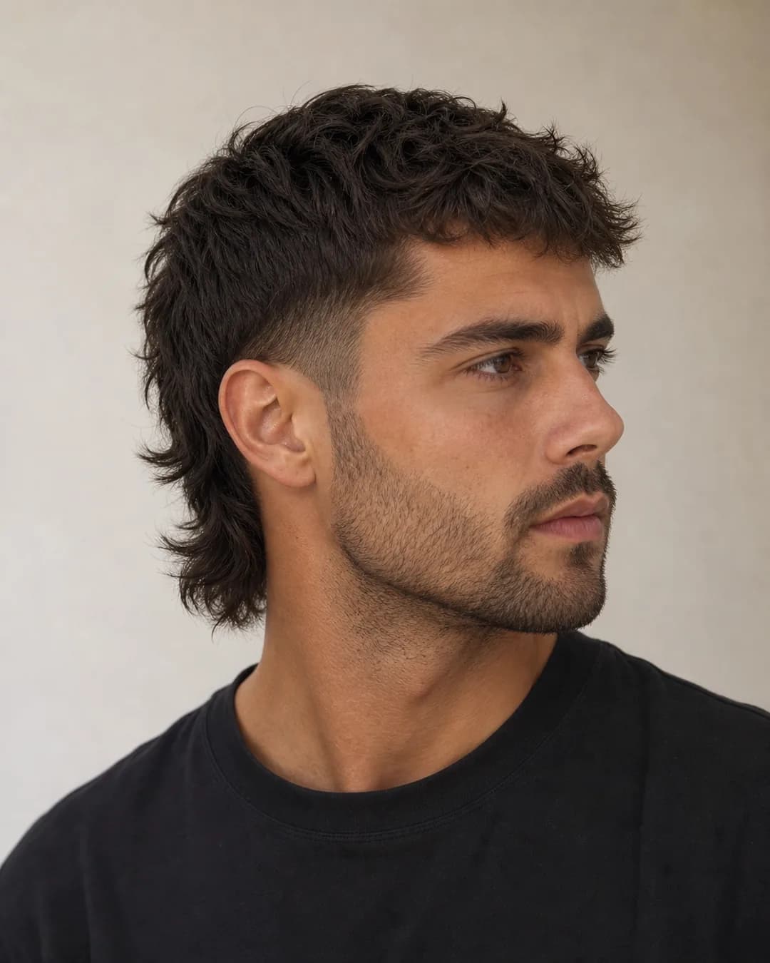Mullet + barba media — Corte de pelo mullet
