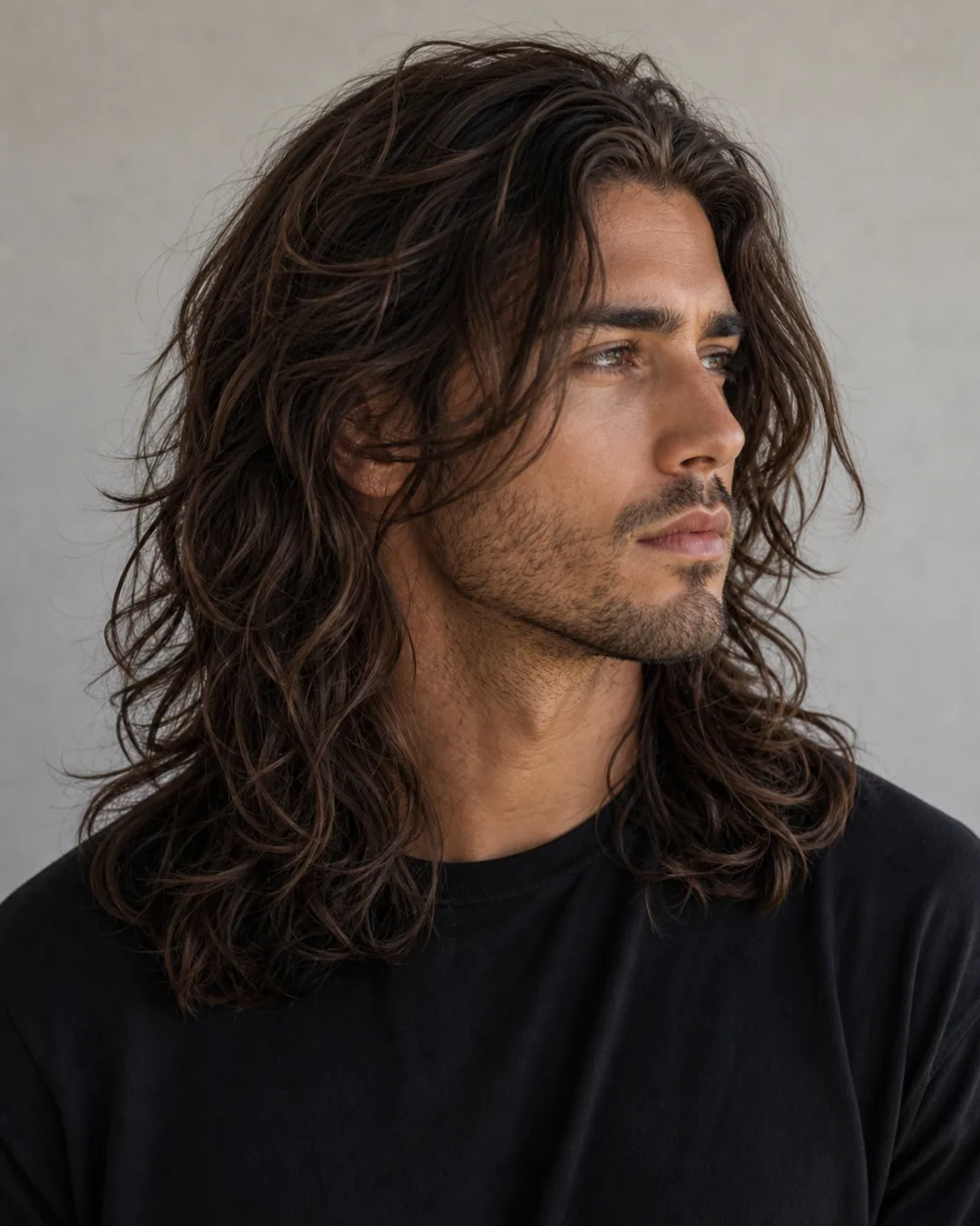 Pelo largo ondulado — Cortes de pelo largo hombre