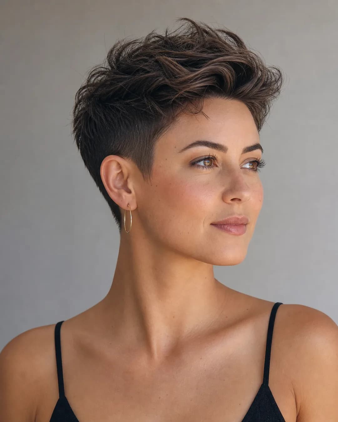 Pixie con volumen arriba — Cortes de pelo para cara redonda