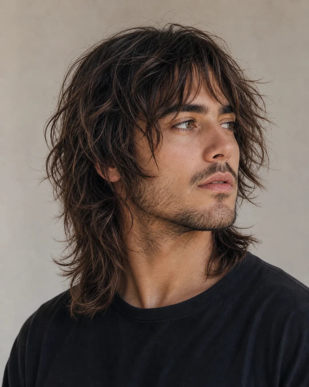Shaggy desfilado largo — Corte shaggy hombre