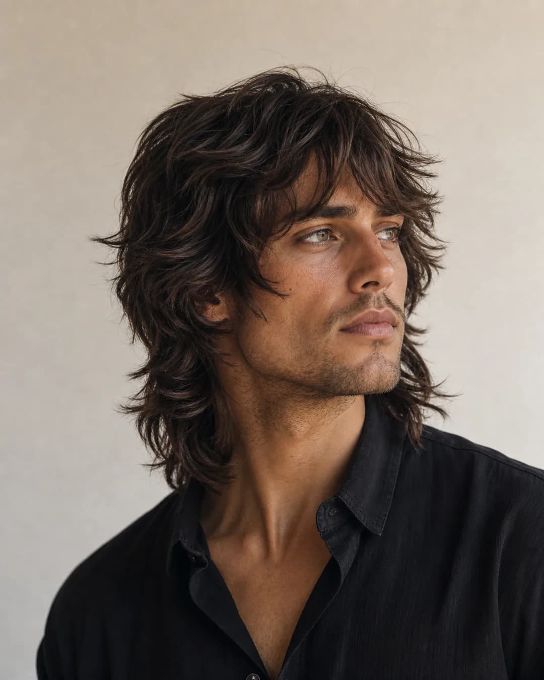 Shaggy editorial 70s — Corte shaggy hombre