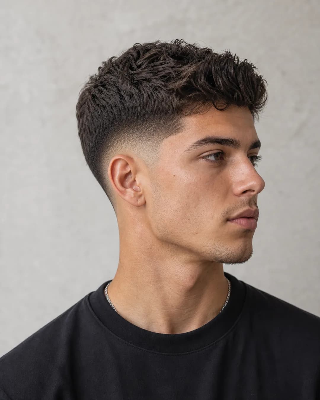Taper Fade - vista frontal y trasera exacta