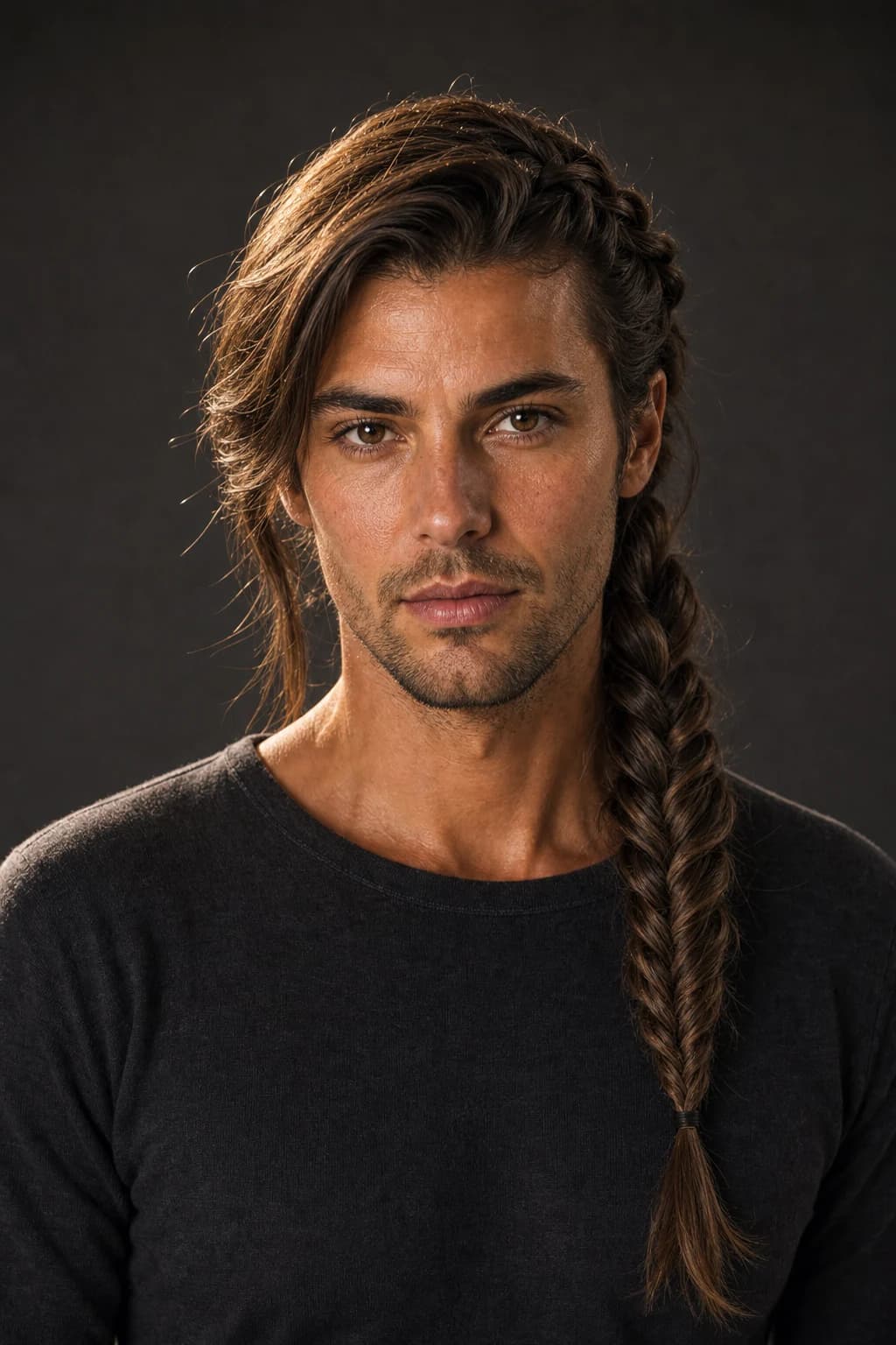Trenza hombre pelo medio-largo — única lateral francesa simple guerrero