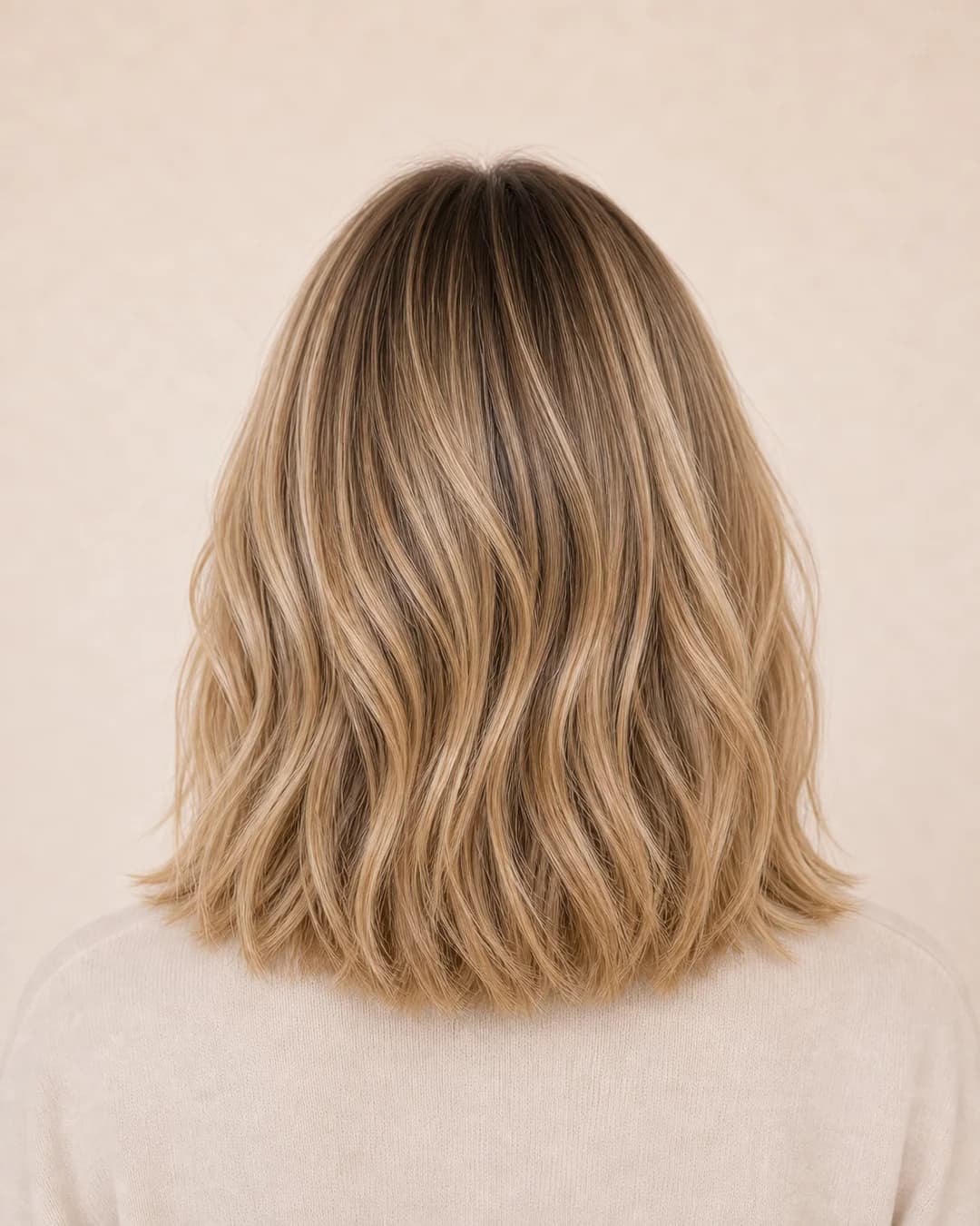 Butter Blonde Lob — vista trasera