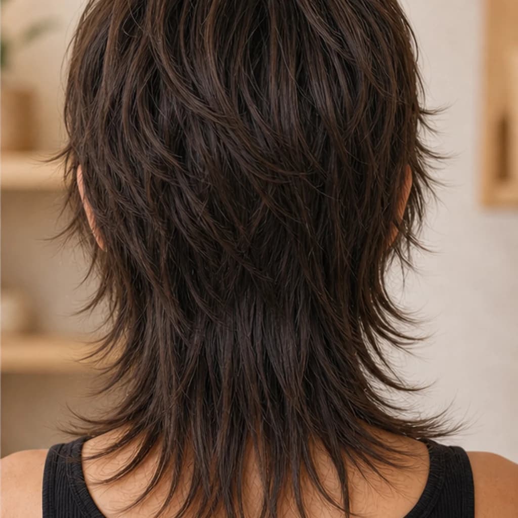 Mullet editorial pulido — vista trasera